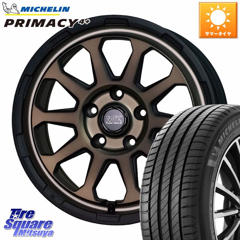 ミシュラン PRIMACY4+ プライマシー4+ 88V XL 正規 195/50R16HotStuff マッドクロス レンジャー ブロンズ ホイール 16インチ 16X7.0J 38 5穴 114.3|タイヤスクエアミツヤ