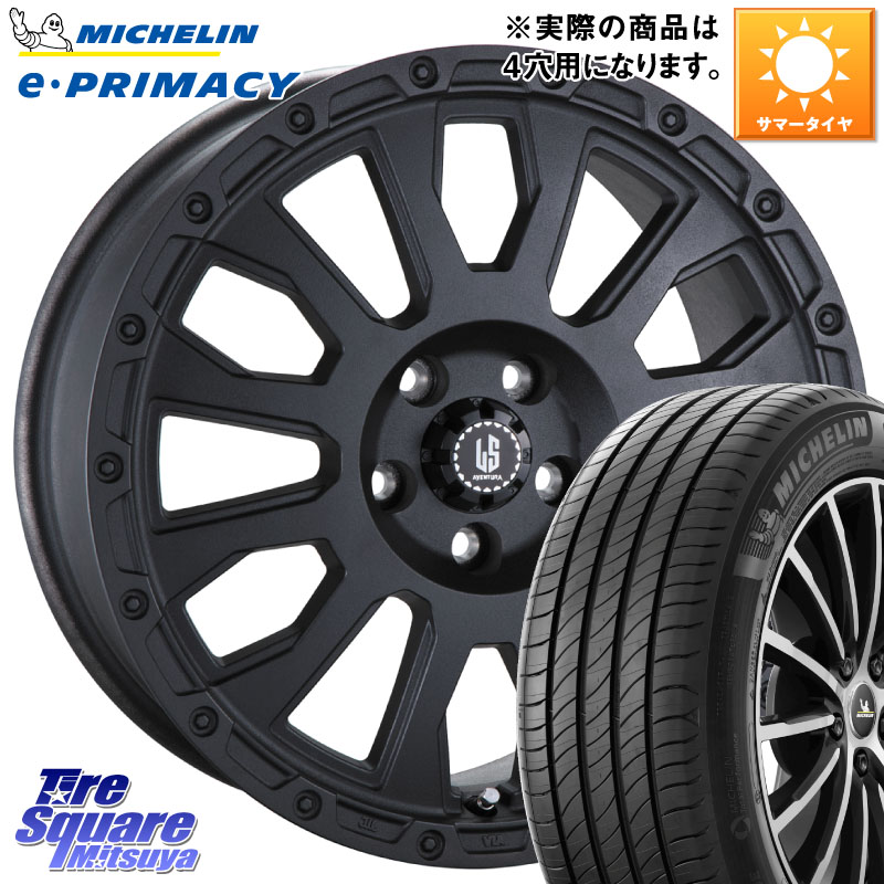 阿部商会 LA STRADA AVENTURA アヴェンチュラ BK 16インチ 16 X 6.0J +40 4穴 100 ミシュラン e PRIMACY Eプライマシー 94V XL 正規 205/55R16 E13オーラ