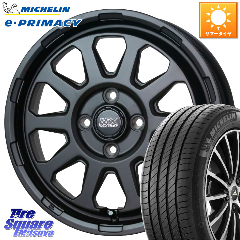 HotStuff マッドクロス レンジャー ブラック 4H ホイール 15インチ 15 X 4.5J +45 4穴 100 ミシュラン e PRIMACY Eプライマシー 79V XL 正規 165/55R15 N-BOX デリカミニ2WD タント スペーシア サクラ