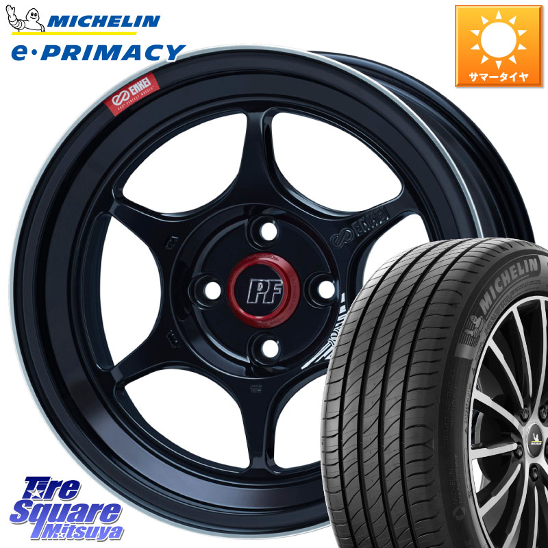 ENKEI エンケイ PerformanceLine PF06 BK ホイール 16インチ 16 X 7.0J +45 4穴 100 ミシュラン e PRIMACY Eプライマシー 94V XL S1 正規 205/55R16 E13オーラ