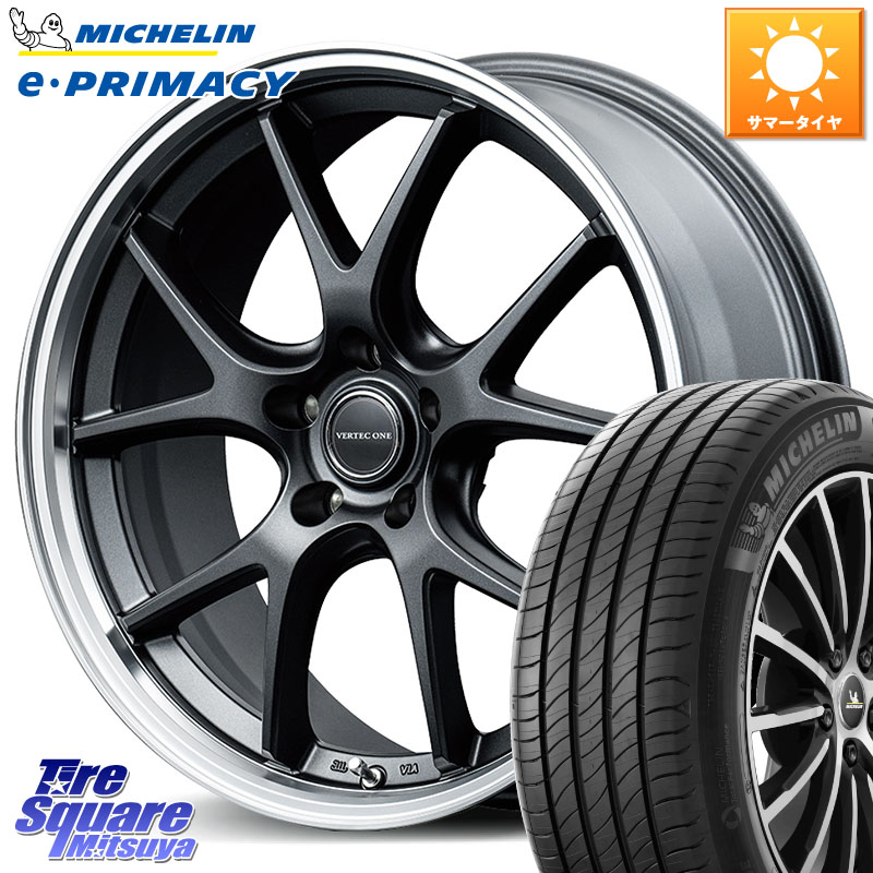 MANARAY MID VERTEC ONE EXE5 Vselection ホイール 18インチ 18 X 8.0J +42 5穴 114.3 ミシュラン e PRIMACY Eプライマシー 95Y XL 正規 225/45R18 プリウスアルファ リーフ