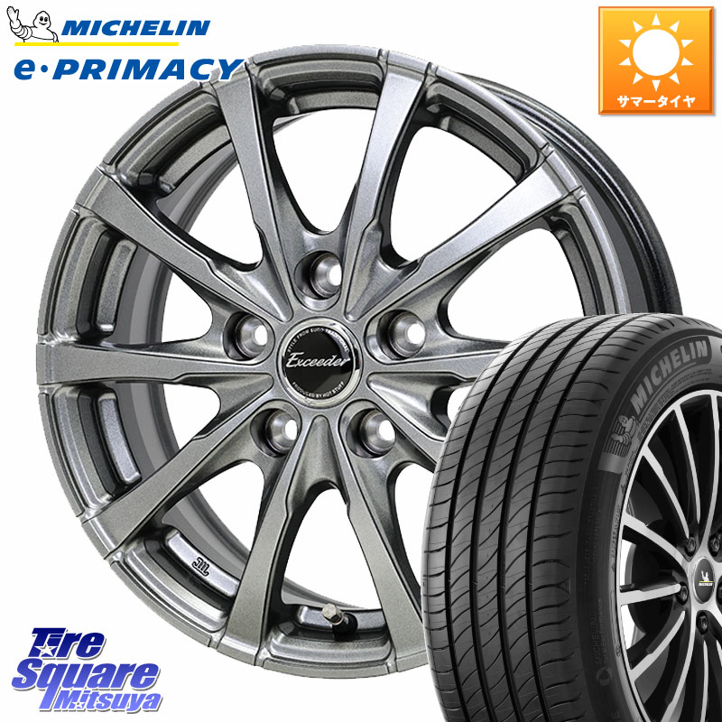 HotStuff Exceeder E08 平座仕様(トヨタ専用) ホイール 15インチ エクシーダ 15 X 6.0J +45 5穴 100 ミシュラン e PRIMACY Eプライマシー 88H 正規 185/65R15 10系シエンタ