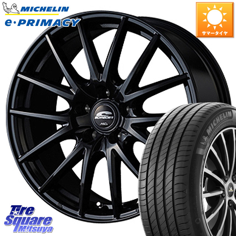MANARAY MID SCHNEIDER SQ27 ブラック ホイール 17インチ 17 X 7.0J +48 5穴 114.3 ミシュラン e PRIMACY Eプライマシー 94V 正規 215/55R17 ヤリスクロス CX-3 RC系オデッセイ前期