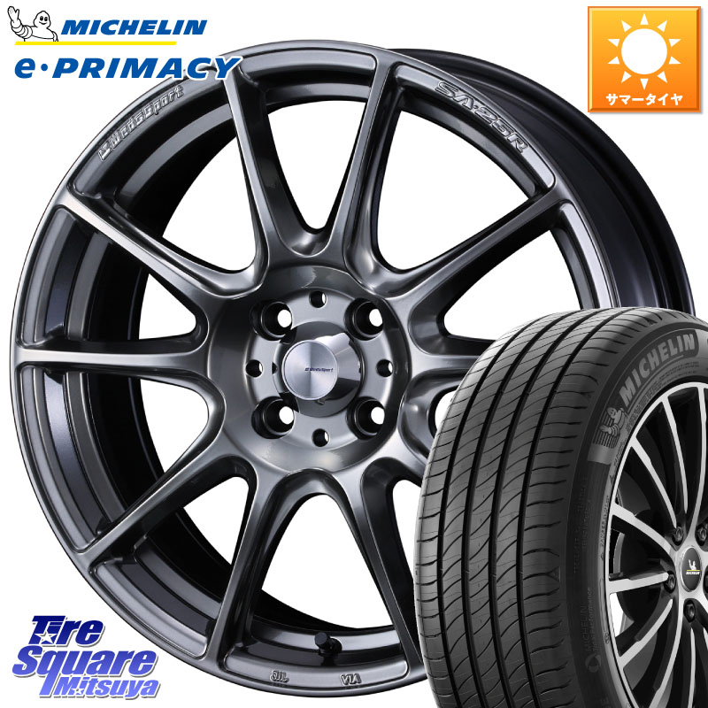 WEDS SA-25R PSB ウェッズ スポーツ ホイール 15インチ 15 X 6.0J +38 4穴 100 ミシュラン e PRIMACY Eプライマシー 91H 正規 195/65R15 E13オーラ