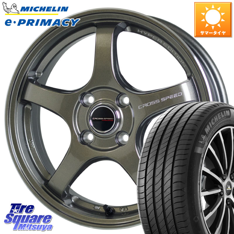 HotStuff クロススピード CR5 CR-5 軽量 BRM ホイール 15インチ 15 X 5.5J +43 4穴 100 ミシュラン e PRIMACY Eプライマシー 91H 正規 195/65R15 E13オーラ