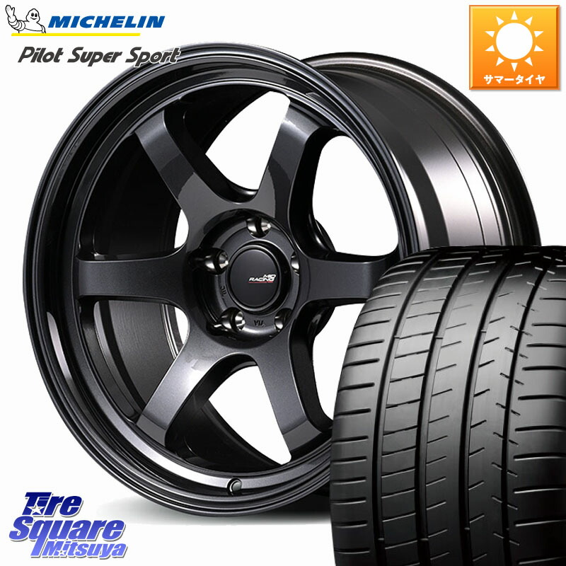 MANARAY MID RACING R06 14R球面座ナット専用 ホイール 18インチ 18 X 9.5J(FK) +60 5穴 120 ミシュラン パイロットスーパースポーツ 97Y XL MO 正規 245/40R18