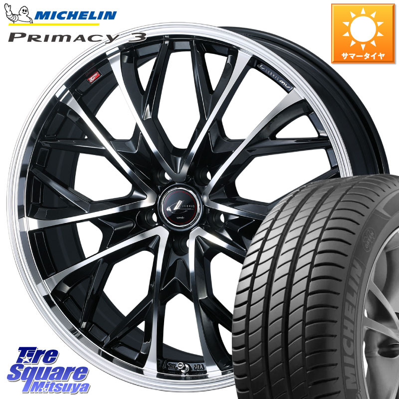 WEDS LEONIS MV レオニス MV ホイール 17インチ 17 X 7.0J +47 5穴 114.3 ミシュラン PRIMACY3 プライマシー3 94V RP 正規 215/55R17 ヤリスクロス RC系オデッセイ前期
