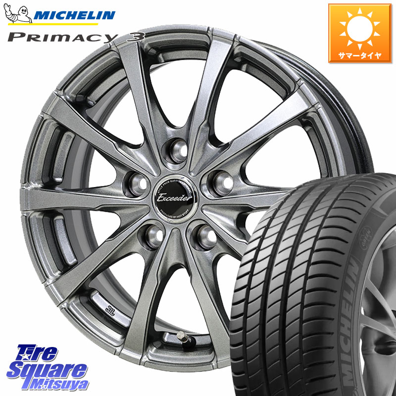 HotStuff Exceeder E08 ホイール 18インチ エクシーダ 18 X 7.0J +48 5穴 114.3 ミシュラン PRIMACY3 プライマシー3 ZP RFT 95W 正規 225/50RF18