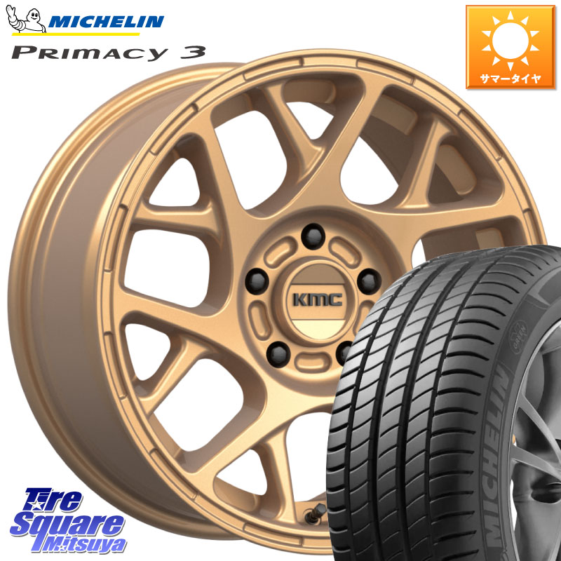 KMC KM708 BULLY ホイール 17インチ 専用Nut別売 17 X 8.0J +38 5穴 114.3 ミシュラン PRIMACY3 プライマシー3 94V RP 正規 215/55R17