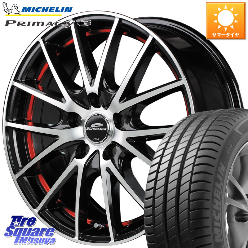 MANARAY MID SCHNEIDER シュナイダー RX27 RX-27 ホイール 4本 17インチ 17 X 7.0J +48 5穴 114.3 ミシュラン PRIMACY3 プライマシー3 94V RP 正規 215/55R17 ヤリスクロス CX-3 RC系オデッセイ前期