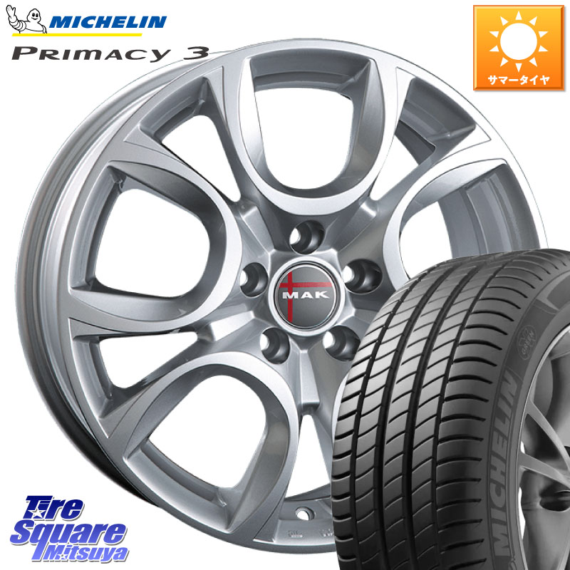 阿部商会 MAK TORINO(トリノ) ホイール 17インチ 17 X 7.5J(FIAT 500X 334) +41 5穴 110 ミシュラン PRIMACY3 プライマシー3 94W AO 正規 215/55R17 フィアット 500X