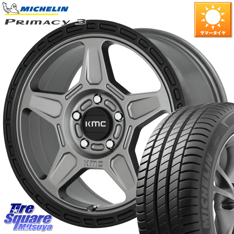 KMC KM721 ALPINE グレイ ホイール 17インチ 専用Nut別売 17 X 8.0J +38 5穴 114.3 ミシュラン PRIMACY3 プライマシー3 94W AO 正規 215/55R17