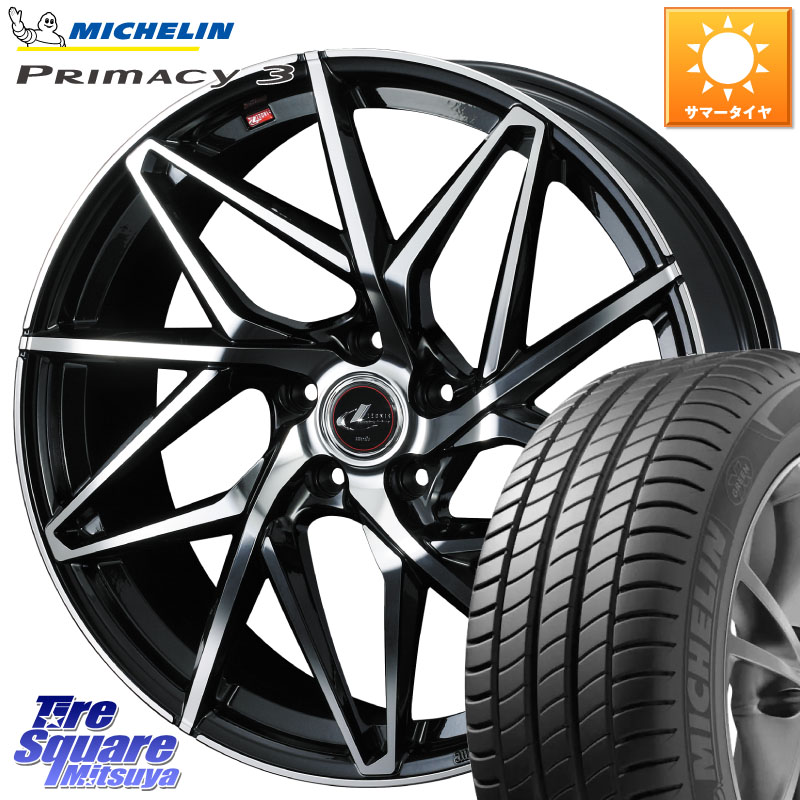 WEDS 40601 レオニス LEONIS IT PBMC 17インチ 17 X 7.0J +53 5穴 114.3 ミシュラン PRIMACY3 プライマシー3 94V RP 正規 215/55R17 ヤリスクロス WR-V CX-3 RC系オデッセイ前期