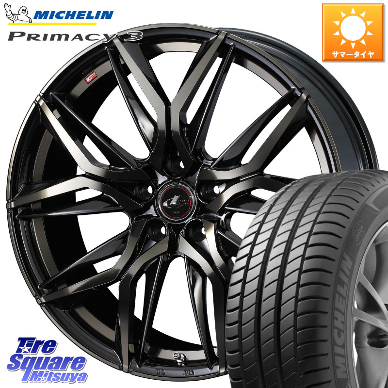 WEDS 40841 レオニス LEONIS LM PBMCTI 19インチ 19 X 8.0J +43 5穴 114.3 ミシュラン PRIMACY3 プライマシー3 Acoustic ZP RFT 98Y XL ★MOE 正規 245/40RF19