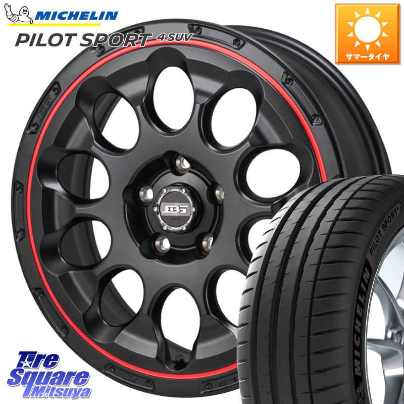 Japan三陽 ボトムガルシア CHRONO クロノ BKRED 17 X 7.0J +45 5穴 114.3 ミシュラン PILOT SPORT4 パイロットスポーツ4 SUV 108W XL 正規 235/65R17