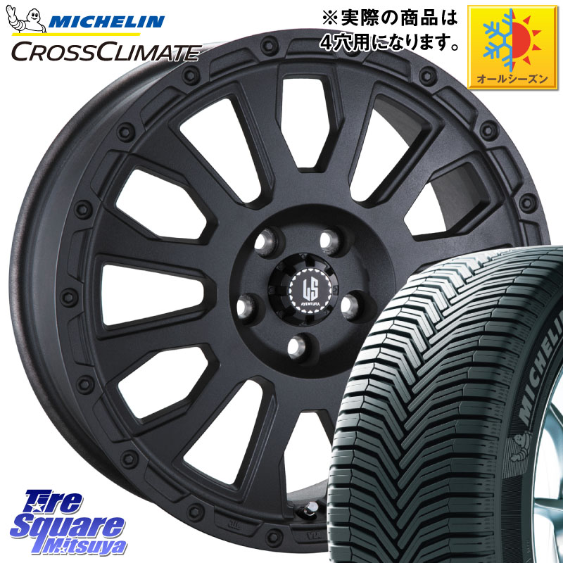 ミシュラン CROSSCLIMATE+ クロスクライメイト+ オールシーズンタイヤ 83T XL 正規 165/65R14 阿部商会 LA STRADA AVENTURA アヴェンチュラ BK 14インチ 14 X 4.5J +45 4穴 100 デリカミニ4WD キャスト[アクティバ] ハスラー ピクシスジョイ[Cグレード] ハイゼット アゲ