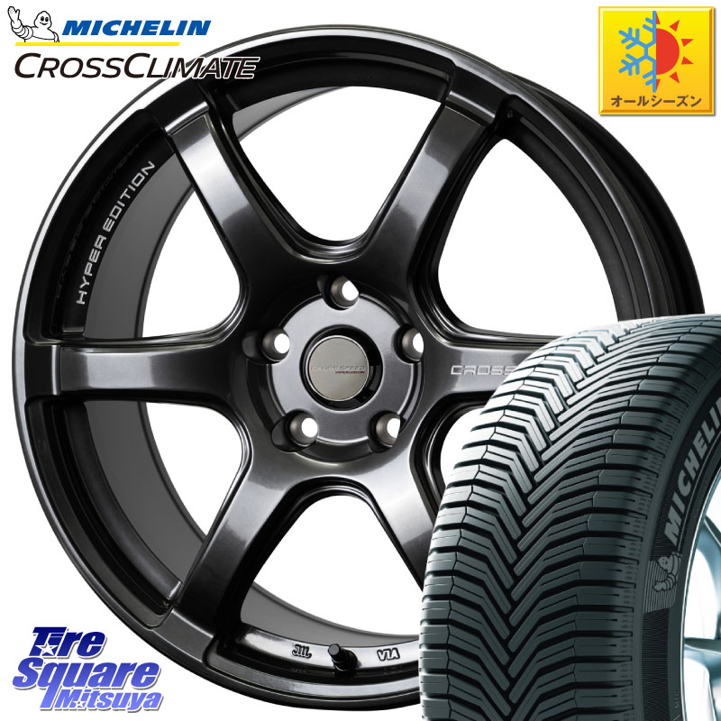 ミシュラン CROSSCLIMATE SUV クロスクライメイト SUV オールシーズンタイヤ 107V XL MO 正規 235/60R18 HotStuff クロススピード RS6 軽量ホイール 18インチ 18 X 8.5J +38 5穴 114.3 アウトランダーPHEV