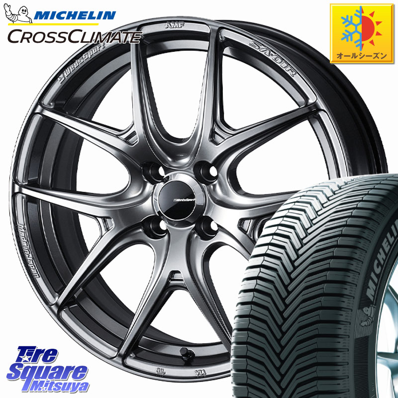 ミシュラン CROSSCLIMATE+ クロスクライメイト+ オールシーズンタイヤ 86V XL 正規 195/50R15WEDS WedsSport SA-01R SA01R ウェッズ スポーツ ホイール 15インチ 15X6.0J 38 4穴 100 ロードスター|タイヤスクエアミツヤ
