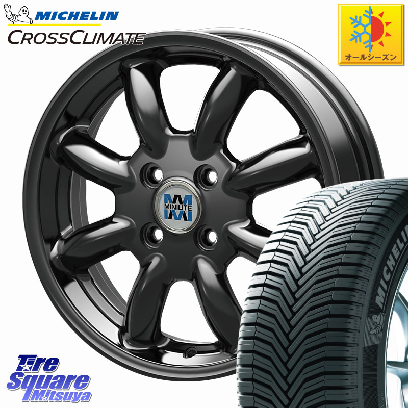 ミシュラン CROSSCLIMATE+ クロスクライメイト+ オールシーズンタイヤ 85H XL 正規 175/60R15 KOSEI MINILITE ブラック ホイール 15インチ ミニライト 15 X 5.0J +40 4穴 100 140系ポルテ