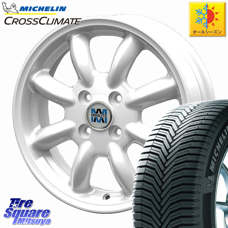 ミシュラン CROSSCLIMATE+ クロスクライメイト+ オールシーズンタイヤ 85H XL 正規 175/60R15 KOSEI MINILITE ホワイト ホイール 15インチ ミニライト 15 X 5.0J +40 4穴 100 140系ポルテ
