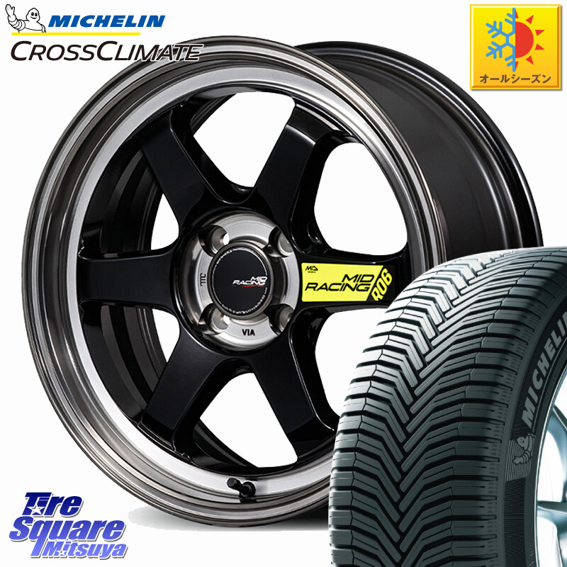 ミシュラン CROSSCLIMATE+ クロスクライメイト+ オールシーズンタイヤ 85H XL 正規 175/60R15MANARAY 【欠品次回7月下-8月上旬予定】MID RACING R06 軽自動車専用 ホイール 15インチ 15X5.0J 45 4穴 100 Mx27/37/47Sソリオ・MB37SデリカD2 デリカD:2 D2 ハスラー リフ｜タイヤスクエアミツヤ