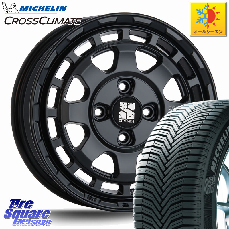 ミシュラン CROSSCLIMATE+ クロスクライメイト+ オールシーズンタイヤ 85T XL 正規 165/70R14MLJ SAVANZA サバンザ XTREME-J ホイール 14インチ エクストリーム 14X4.5J 43 4穴 100 Mx27/37/47Sソリオ・MB37SデリカD2 MAx6S系ソリオ デリカD:2 D2 ラピュタ ハスラー リ｜タイヤスクエアミツヤ
