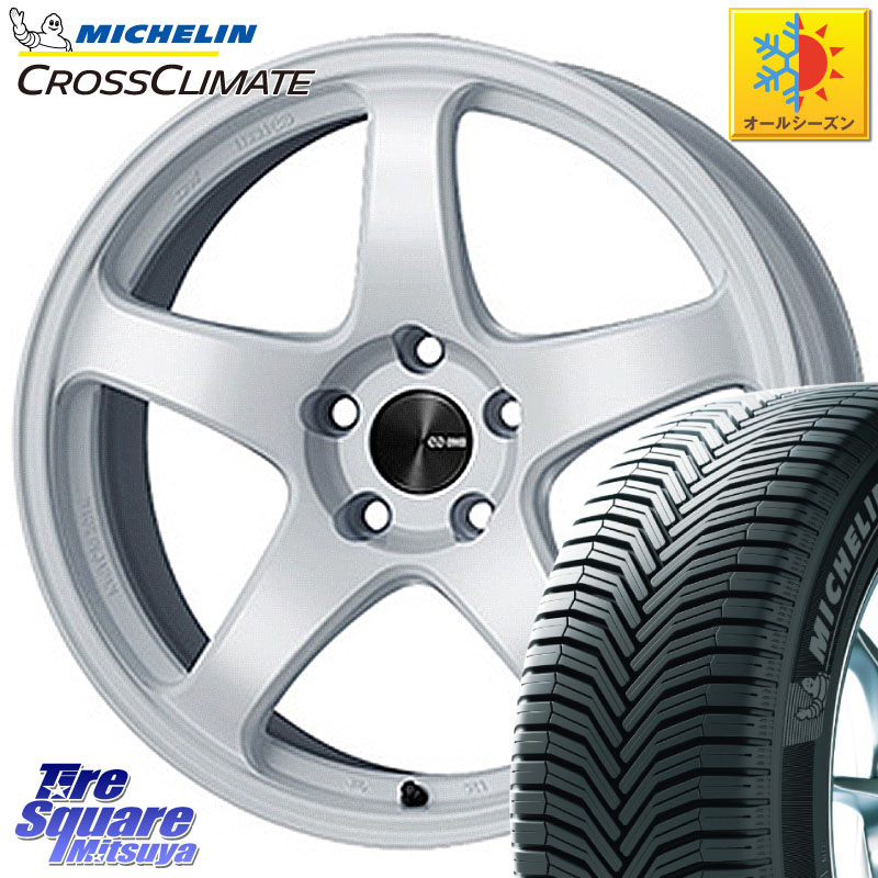 ミシュラン CROSSCLIMATE+ クロスクライメイト+ オールシーズンタイヤ 85H XL 正規 175/60R15 ENKEI エンケイ PerformanceLine PF05 WH 15インチ 15 X 5.0J +45 4穴 100 Mx27/37/47Sソリオ・デリカD2
