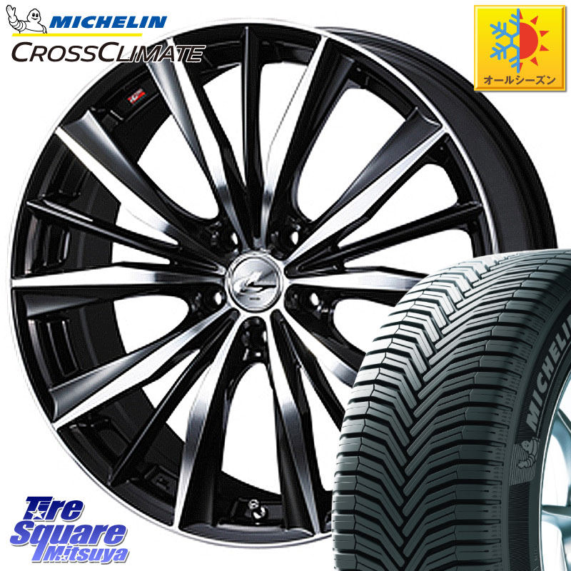 ミシュラン CROSSCLIMATE クロスクライメイト オールシーズンタイヤ 102V XL AO 正規 225/55R18 WEDS 33271 レオニス VX 特価● ウェッズ Leonis BKMC ホイール 18インチ 18 X 7.0J +47 5穴 100