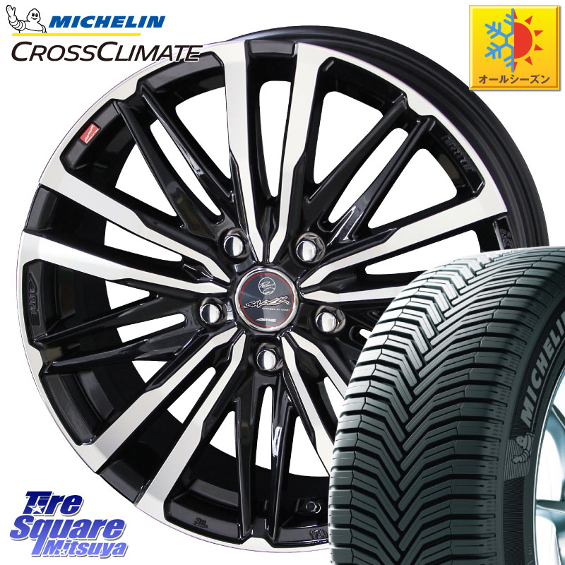 ミシュラン CROSSCLIMATE クロスクライメイト オールシーズンタイヤ 102V XL AO 正規 225/55R18 KYOHO SMACK CREST ホイール 4本 18インチ 18 X 7.0J +48 5穴 100