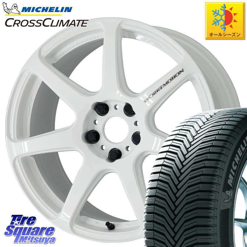 ミシュラン CROSSCLIMATE クロスクライメイト オールシーズンタイヤ 102V XL AO 正規 225/55R18 WORK ワーク EMOTION エモーション T7R 18インチ 18 X 7.5J +53 5穴 114.3 E52エルグランド ZR-V クロストレック レヴォーグレイバック