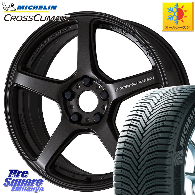 ミシュラン CROSSCLIMATE クロスクライメイト オールシーズンタイヤ 102V XL AO 正規 225/55R18 WORK ワーク EMOTION エモーション T5R 18インチ 18 X 7.5J +53 5穴 114.3 E52エルグランド ZR-V クロストレック レヴォーグレイバック