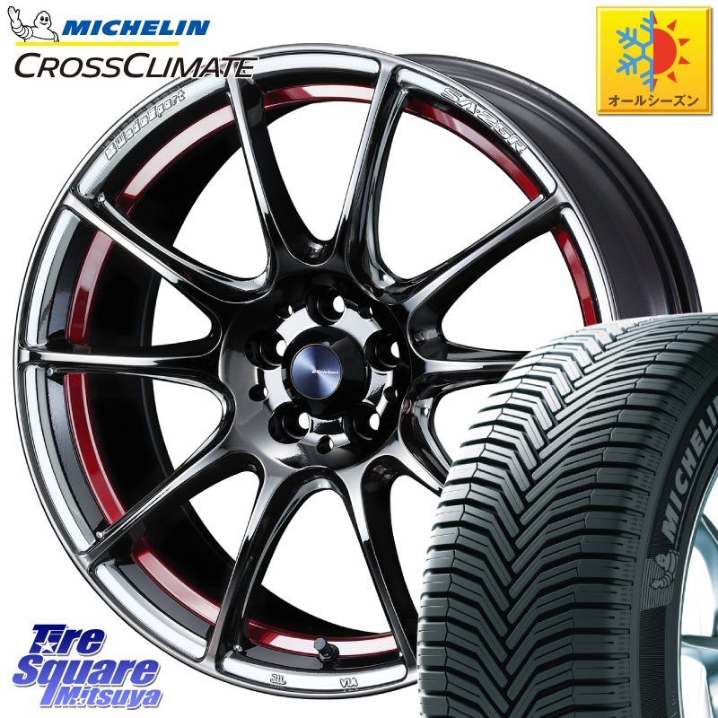 ミシュラン CROSSCLIMATE SUV クロスクライメイト SUV オールシーズンタイヤ 103V AO 正規 235/60R18 WEDS SA-25R RED ウェッズ スポーツ ホイール 18インチ 18 X 7.5J +45 5穴 114.3 CX-60 CX-80