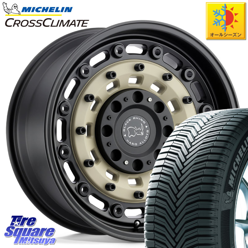 ミシュラン CROSSCLIMATE クロスクライメイト オールシーズンタイヤ 102V XL AO 正規 225/55R18BLACK RHINO ARSENAL SANDBLACK ブラックライノ アーセナル 18インチ ブラックライノ 18X8.0J 30 5穴 114.3 デリカD:5(26+)｜タイヤスクエアミツヤ