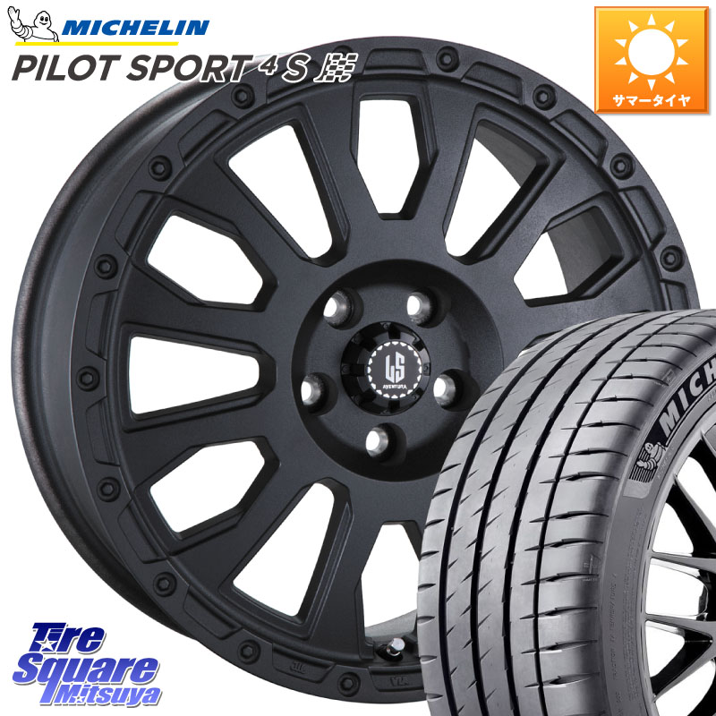 阿部商会 LA STRADA AVENTURA アヴェンチュラ BK 17インチ 17 X 7.0J +38 5穴 114.3 ミシュラン PILOT SPORT4S パイロットスポーツ4S (94Y) XL 正規 225/45R17 GRヤリスRSノーマルキャリパー