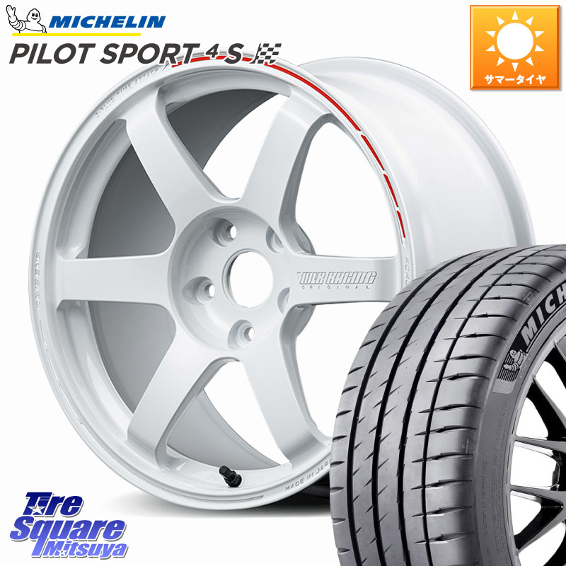 RAYS 【欠品次回10~11月】 TE37 SAGA S-plus TIME ATTACK EDITION VOLK RACING 鍛造 ホイール 18インチ 18 X 8.0J(86 Brembo) +46 5穴 100 ミシュラン PILOT SPORT 4S パイロットスポーツ4S (89Y) XL 正規 215/40R18 BRZ・86・GR86ブレンボキャリパー対応 BRZ・86・GR86