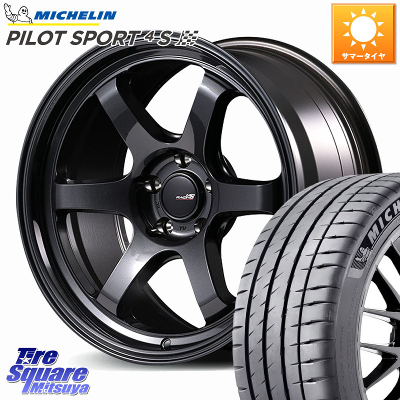 MANARAY MID RACING R06 ホイール 18インチ 18 X 8.5J +45 5穴 114.3 ミシュラン PILOT SPORT4S パイロットスポーツ4S (95Y) XL 正規 235/40R18