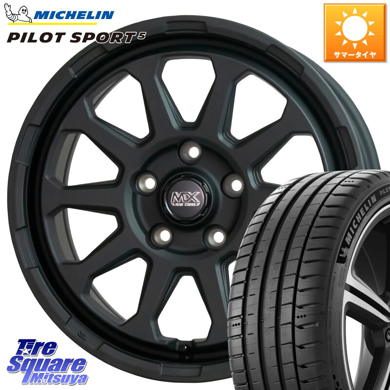 HotStuff マッドクロス レンジャー ブラック 5H ホイール 17インチ 17 X 7.0J +45 5穴 114.3 ミシュラン PILOT SPORT5 パイロットスポーツ5 (91Y) XL 正規 215/45R17