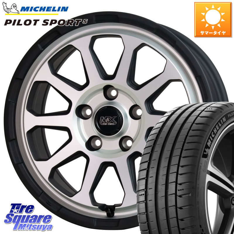 HotStuff マッドクロス レンジャー シルバー ホイール 17インチ 17 X 7.0J +38 5穴 114.3 ミシュラン PILOT SPORT5 パイロットスポーツ5 (95Y) XL 正規 215/50R17 プリウスアルファ リーフ