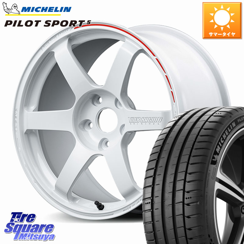 ミシュラン PILOT SPORT5 パイロットスポーツ5 (95Y) XL 正規 235/40R18RAYS 【欠品次回3~4月】 TE37 SAGA S-plus TIME ATTACK EDITION VOLK RACING 鍛造 ホイール 18インチ 18X8.0J 46 5穴 114.3 シビック|タイヤスクエアミツヤ