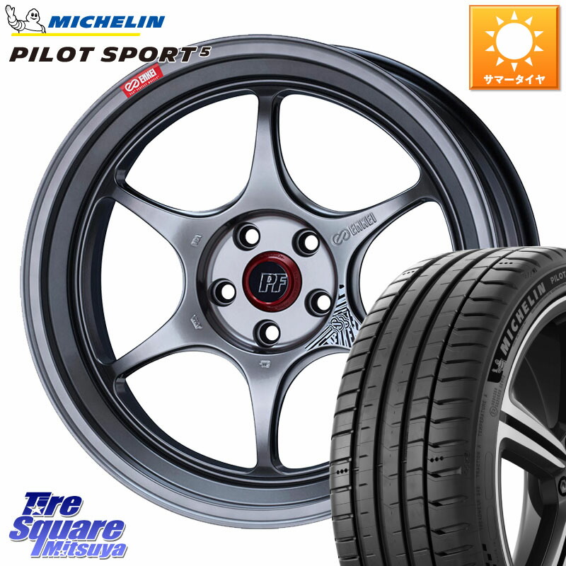 ENKEI エンケイ PerformanceLine PF06 シルバー ホイール 18インチ 18 X 8.5J +45 5穴 114.3 ミシュラン PILOT SPORT5 パイロットスポーツ5 (97Y) XL 正規 245/40R18 WRX S4(VBH)