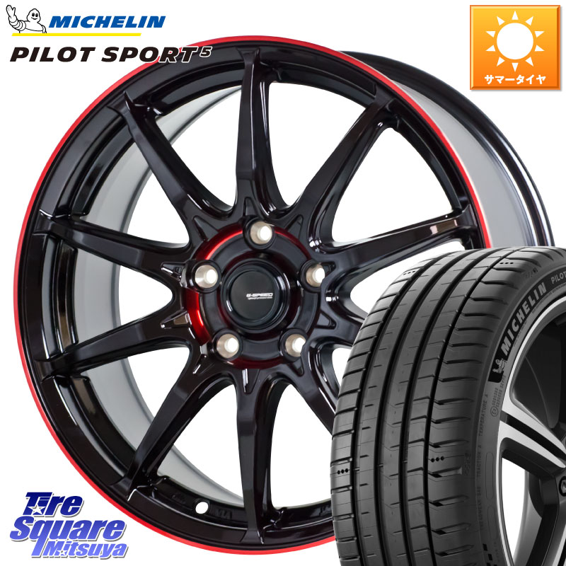 HotStuff 軽量設計 G.SPEED P-05R P05R RED ホイール 18インチ 18 X 7.0J +48 5穴 114.3 ミシュラン PILOT SPORT5 パイロットスポーツ5 (101Y) XL 正規 235/50R18 50系エスティマ