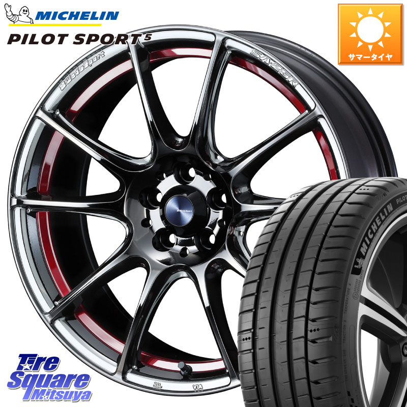 ミシュラン PILOT SPORT5 パイロットスポーツ5 (93Y) XL 正規 215/45R18WEDS 【欠品次回09月上旬】 WedsSport SA-25R SA25R ウェッズ スポーツ ホイール 18インチ 18X8.0J 45 5穴 114.3 90系ノア/ヴォクシー ZE1リーフ プリウスアルファ ノア NOAH ジェイド シビック|タイヤスクエアミツヤ