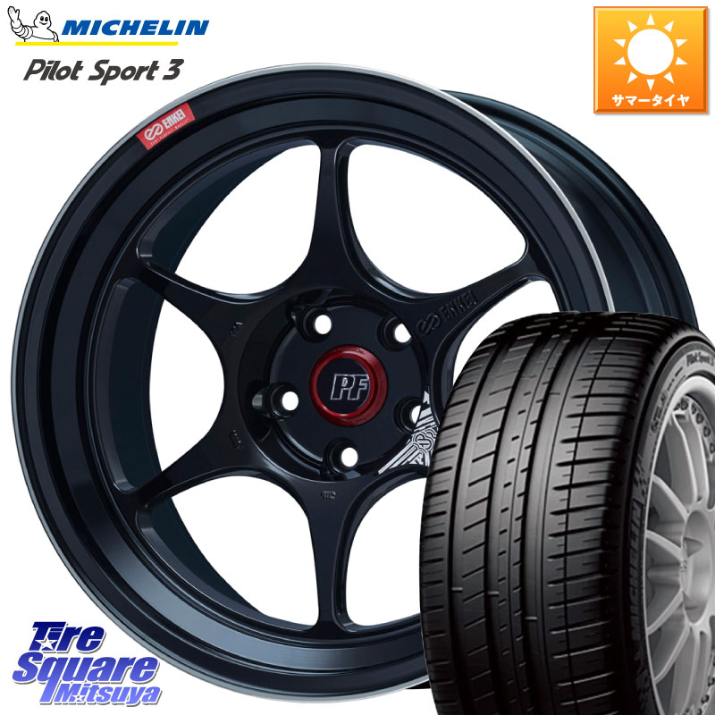 ENKEI エンケイ PerformanceLine PF06 BK ホイール 18インチ 18 X 9.0J(EVO10 CZ4A) +28 5穴 114.3 ミシュラン PILOT SPORT3 パイロットスポーツ3 97Y XL AO 正規 245/40R18 CZ4Aランエボ10ブレンボキャリパー対応