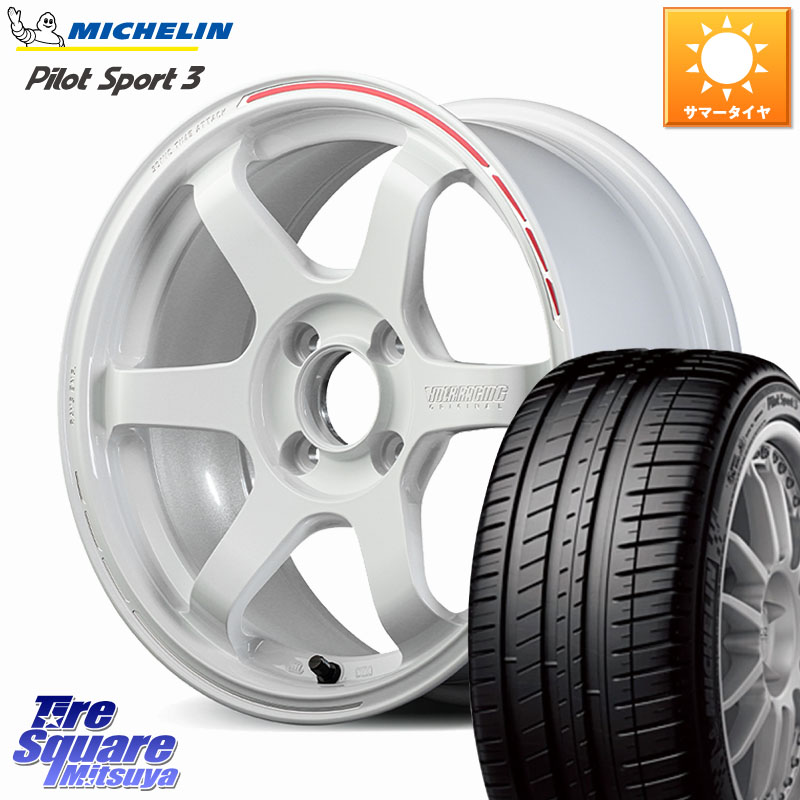 ミシュラン PILOT SPORT3 パイロットスポーツ3 89V XL DT 正規 195/55R15RAYS 【欠品次回3~4月】 TE37 SONIC TIME ATTACK EDITION 鍛造 ホイール 15インチ 15X6.0J 43 4穴 100 モビリオ/モビリオスパイク｜タイヤスクエアミツヤ