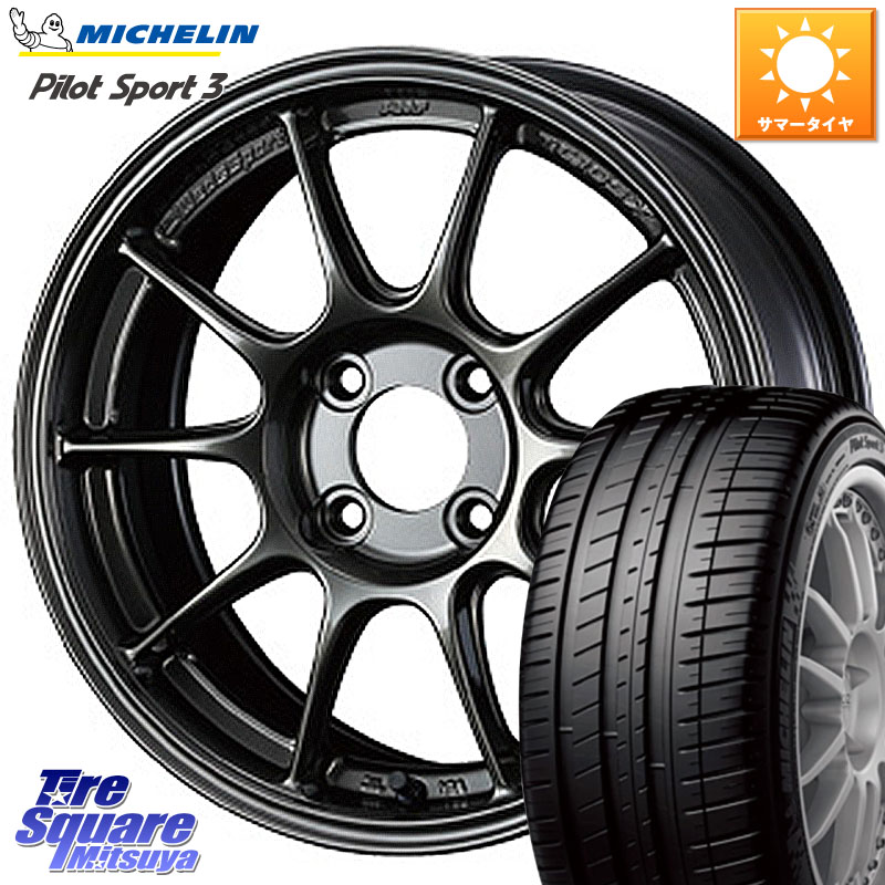 WEDS 73572 TC105X EJ ウェッズ スポーツ ホイール 16インチ 16 X 7.0J +43 4穴 100 ミシュラン PILOT SPORT3 パイロットスポーツ3 90V XL AO DT1 正規 215/45R16 ロードスター(ローダウン等)