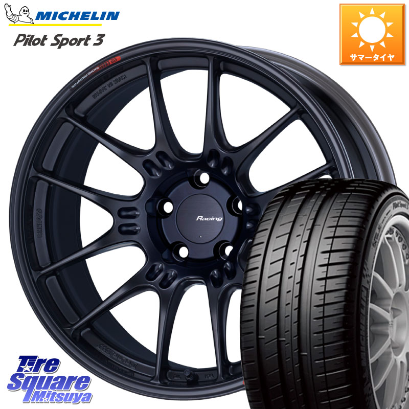 ENKEI エンケイ RACING GTC02 BK ホイール 18インチ 18 X 9.0J(EVO10 CZ4A) +30 5穴 114.3 ミシュラン PILOT SPORT3 パイロットスポーツ3 97Y XL AO 正規 245/40R18 CZ4Aランエボ10ブレンボキャリパー対応 169,650円