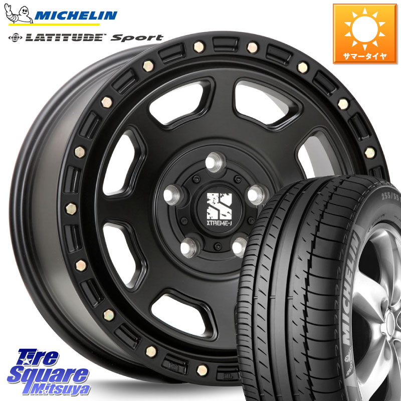 MLJ XJ07 XTREME-J BK ホイール 18インチ 18 X 8.0J +40 5穴 114.3 ミシュラン LATITUDE SPORT 109Y XL N1 正規 255/55R18 アウトランダーPHEV