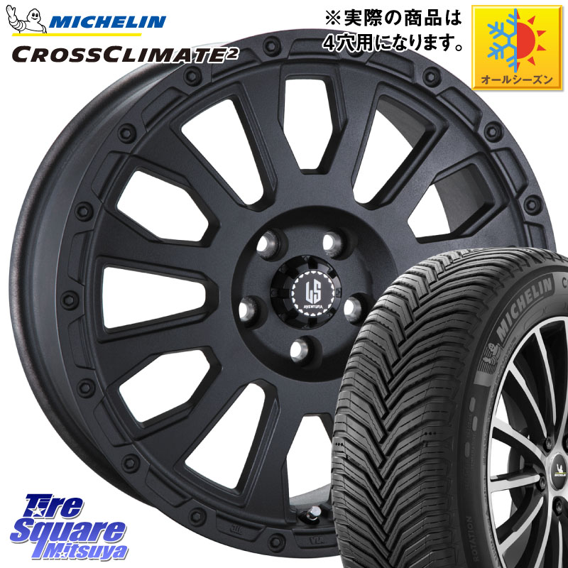ミシュラン CROSSCLIMATE2 クロスクライメイト2 オールシーズンタイヤ 102V XL 正規 215/65R16 阿部商会 LA STRADA AVENTURA アヴェンチュラ BK 16インチ 16 X 6.0J +40 4穴 100