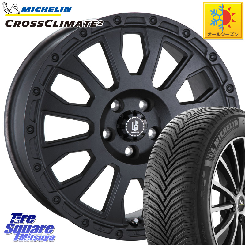 ミシュラン CROSSCLIMATE2 クロスクライメイト2 オールシーズンタイヤ 101Y XL 正規 225/55R17阿部商会 LA STRADA AVENTURA アヴェンチュラ BK 17インチ 17X7.5J(MINI F60) 50 5穴 112 MINI ミニ クロスオーバー F60|タイヤスクエアミツヤ