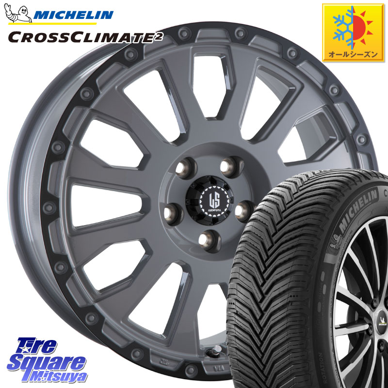 ミシュラン CROSSCLIMATE2 クロスクライメイト2 オールシーズンタイヤ 95Y XL 正規 225/45R18阿部商会 LA STRADA AVENTURA アヴェンチュラ 18インチ 18X8.0J 40 5穴 114.3 ステージア 日産 HS レクサス RX-8 MAZDA クラウンハイブリッド 220・H20系 クラウン 220系 イ|タイヤスクエアミツヤ